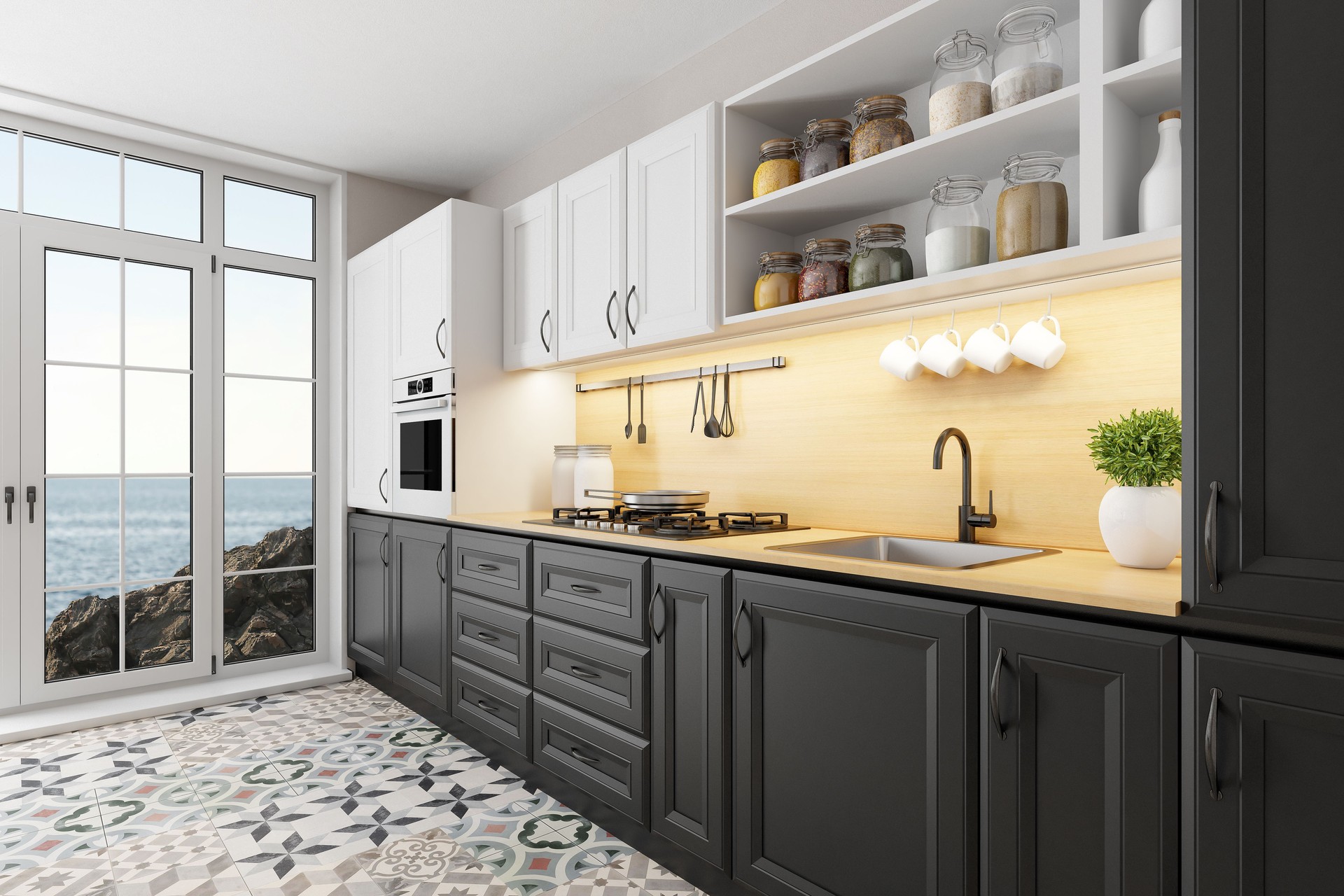 odern Scandinavian Open-Space Kitchen