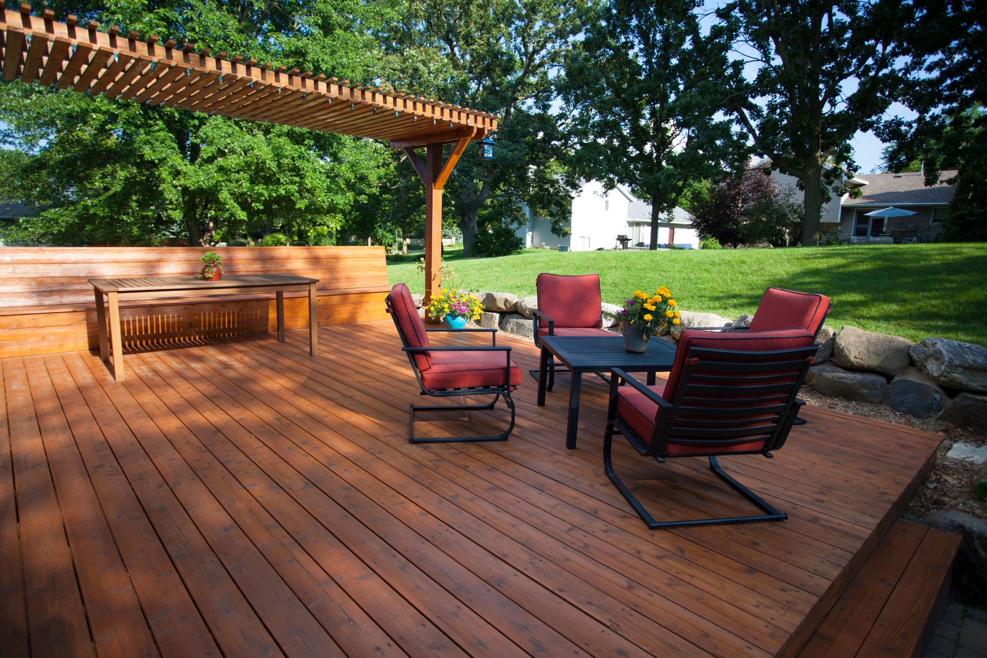 Stained Deck and Pergola